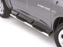 5 Inch Oval Straight Nerf Bars Polished Stainless 2009-2024 Dodge Ram 1500/2500/3500/4500/5500 Cab &amp;amp; Chassis Crew Cab Lund