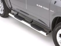 6 Inch Oval Straight Nerf Bars Polished Stainless 2009-2024 Dodge Ram 1500/2500/3500/4500/5500 Cab &amp;amp; Chassis Crew Cab Lund