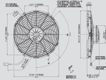 Electric Fan 12.00 Inch Electric Fan Puller Style High Performance 1451 CFM 10 Curved Style Blades Spal