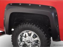 Black Pocket/Rivet Style Smooth Finish 4-Piece Fender Flare Set For 2007-2013 Silverado 1500 2007-2014 Silverado 2500 Hd/3500 Hd Fits 78, 78.7/97.6 Inch Bed Bushwacker