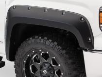 Black Pocket/Rivet Style Smooth Finish 4-Piece Fender Flare Set For 2014-2015 GMC Sierra 1500 Bushwacker