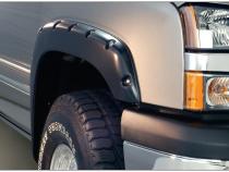 Black Pocket/Rivet Style Smooth Finish 4-Piece Fender Flare Set For 2021-2022 Chevrolet Colorado 74.0 In Bed Bushwacker