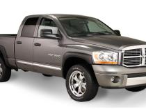 Black OE Style Smooth Finish 4-Piece Fender Flare Set For 2002-2008 Dodge Ram 1500 2003-2009 Ram 2500, 3500 Fits 97.9/98.3 Inch Bed Bushwacker