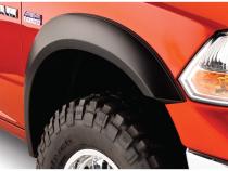 Black Extendafender Style Smooth Finish 4-Piece Fender Flare Set For 2006-2008 Dodge Ram 1500 2006-2009 Ram 2500, 3500 Fits 97.9/98.3 Inch Bed Bushwacker