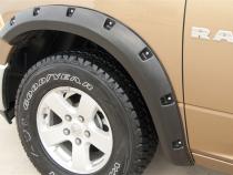 Rivet Style Fender Flare Set Rear, Textured, 2-Piece Set 2009-2018 Dodge Ram 1500 Lund