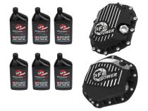 Front &amp;amp; Rear Diff Guard Package w/ Oil GM Diesel Trucks 11-19 V8 (Aam 9.25-12 &amp;amp; Aam 11.5-14) aFe Power