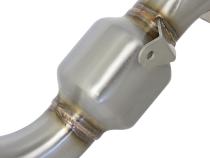 Twisted Steel Downpipe 3 Inch 304 Stainless Steel w/ Cat Cadillac Ats 13-19 / Chevy Camaro 16-19 L4-2.0L (t) aFe Power