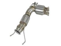 Twisted Steel Downpipe 3 to 2-3/4 Inch 304 Stainless Steel w/ Cat Mini Cooper S (F55/F56/F57) 15-19 L4-2.0L (t) B46 aFe Power