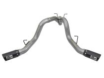 Large Bore-HD 4 Inch 409 Stainless Steel Dpf-Back Exhaust System w/Dual Black Tips GM Diesel Trucks 17-19 V8-6.6L (td) L5P aFe Power