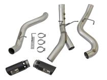 Large Bore-HD 4 Inch 409 Stainless Steel Dpf-Back Exhaust System w/Dual Black Tips GM Diesel Trucks 17-19 V8-6.6L (td) L5P aFe Power