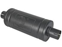 Mach Force-Xp 409 Stainless Steel Muffler w/ High-Temp Metallic Black finish 2-1/2 Inch ID Inlet &amp;amp; Outlet Center/Center 14 Inch L x 6 Inch Dia. aFe Power