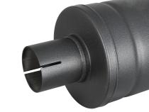 Mach Force-Xp 409 Stainless Steel Muffler w/ High-Temp Metallic Black finish 2-1/2 Inch ID Inlet &amp;amp; Outlet Center/Center 14 Inch L x 6 Inch Dia. aFe Power