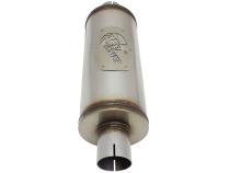 Mach Force-Xp 409 Stainless Steel Muffler 2-1/2 Inch ID Center/Center x 6 Inch Dia. x 14 Inch L - Round Body aFe Power