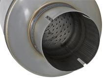 Mach Force-Xp 409 Stainless Steel Muffler 3-1/2 Inch ID Center/Center x 7 Inch Dia. x 24 Inch L - Round Body aFe Power
