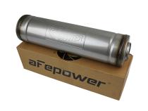 Mach Force-Xp 304 Stainless Steel Muffler 2-1/2 Inch ID Center/Center x 5 Inch Dia. x 18 Inch L - Round Body aFe Power