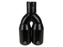Takeda 304 Stainless Steel Clamp-on Exhaust Tip Black 2-1/2 Inch Inlet x 3-1/2 Inch Outlet X 12 Inch L aFe Power