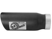 Mach Force-Xp 409 Stainless Steel Clamp-on Exhaust Tip Black 3-1/2 Inch Inlet x 4-1/2 Inch Outlet x 12 Inch L Left / Right aFe Power