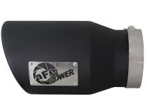 Mach Force-Xp 409 Stainless Steel Clamp-on Exhaust Tip Black Left Side Exit 5 Inch Inlet x 7 Inch Outlet x 12 Inch L aFe Power