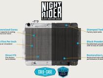 62-67 Chevy Nova Automatic Aluminum Radiator Black Night Rider Series Cold Case Radiators